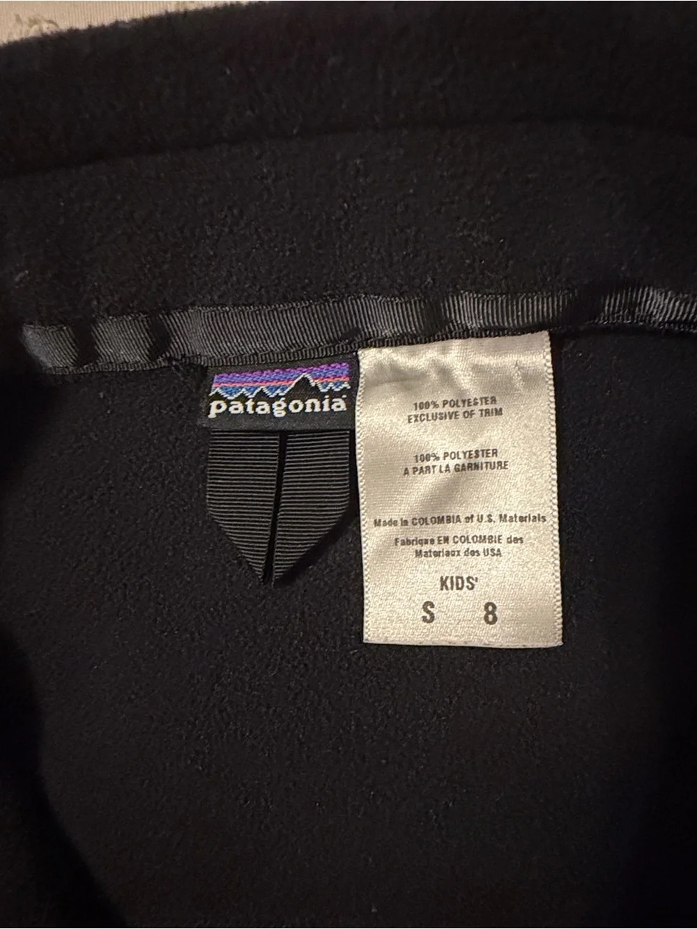 Patagonia Kids Black Fleece Jacket